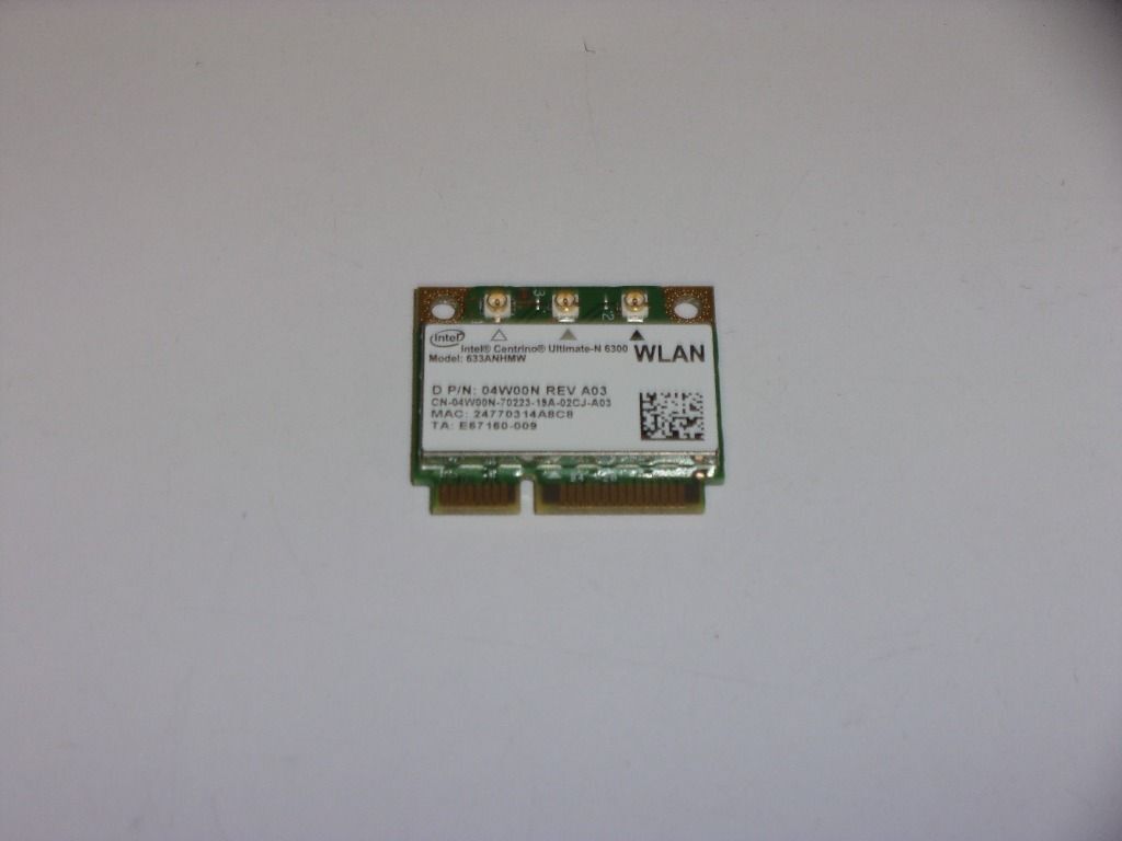 Dell 4W00N Intel Centrino Ultimate N 6300 Wireless PCI Express Half Height Card 