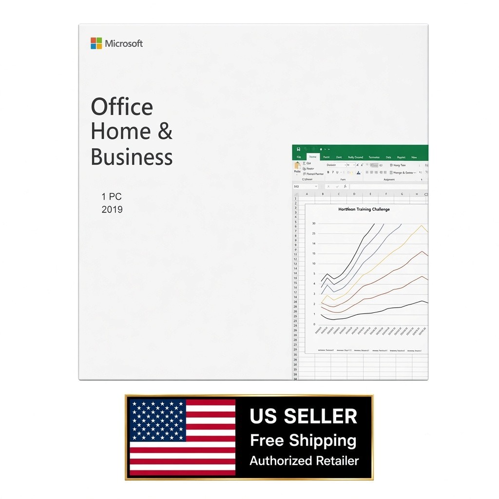 Microsoft Office 2019 Home & Business DVD Key Card Windows 1 PC New Sealed