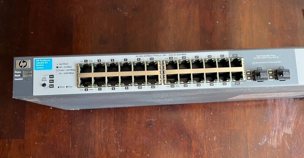 HP  (J9450A) 24-Ports 10/100/1000Mbps Ethernet Switch 1810G-24 no power cord
