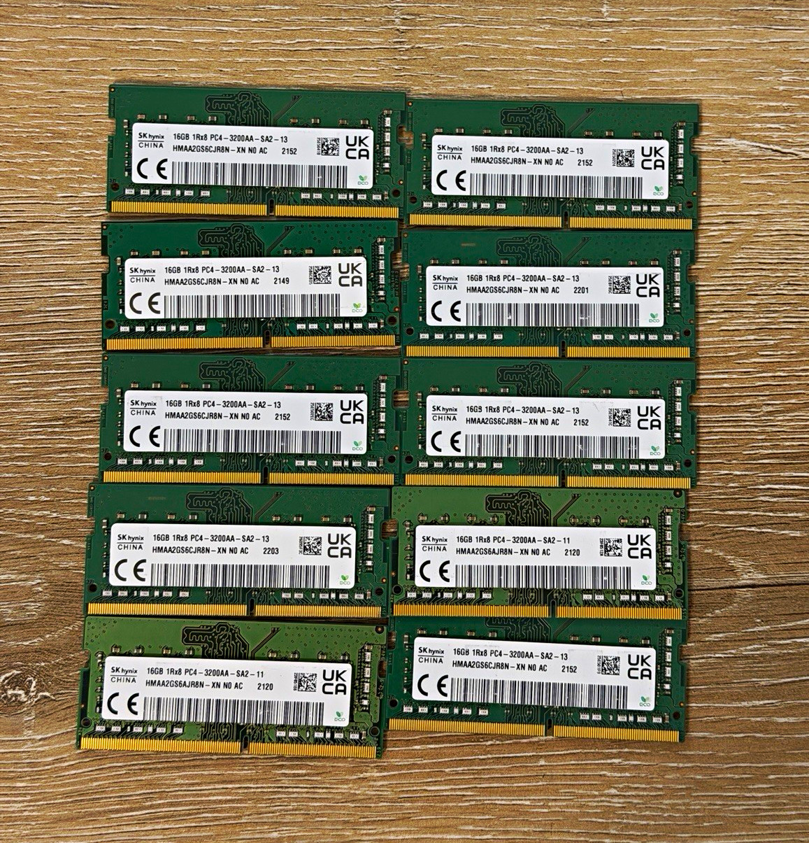 Lot of 68 RAM 16 GB DDR4 SODIMM Mixed Brands and Speeds Samsung SK Hynix Micron