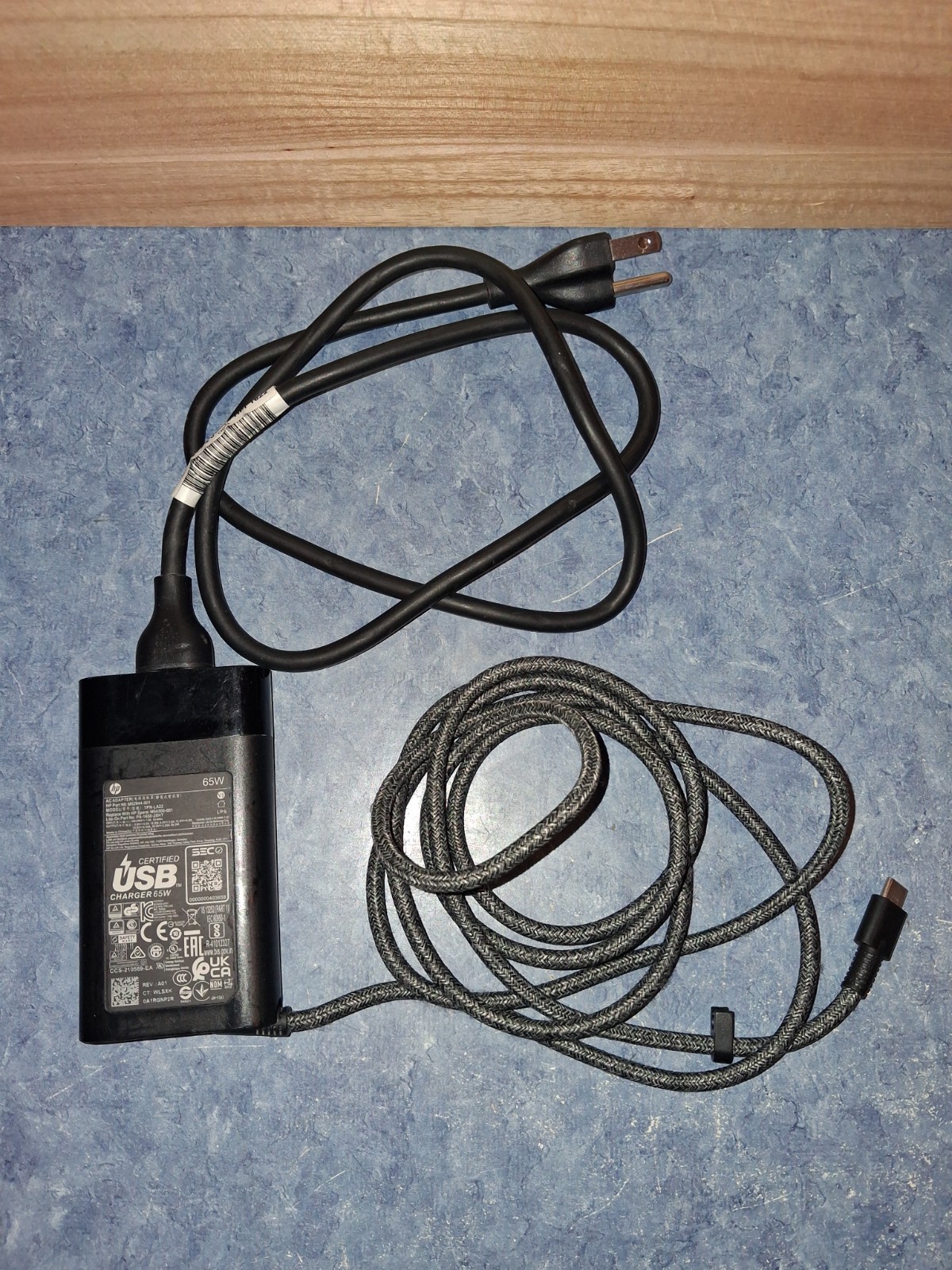M54350-001 -HP AC ADAPTER 65W 20V 3.25A SLIM USB-C-Works Perfect-Nice&Clean
