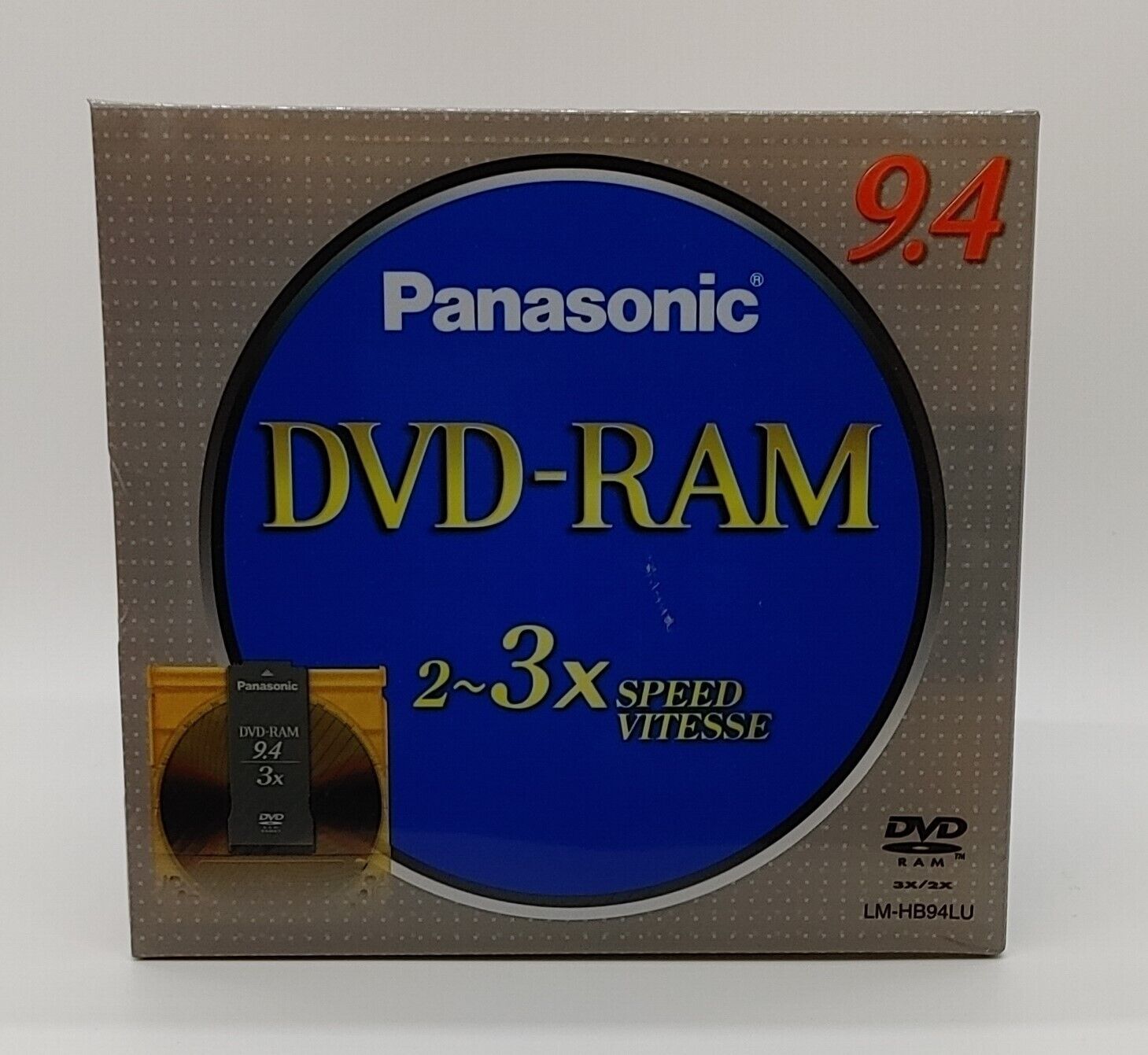NEW - Panasonic LM-HB94LU 2~3x 9.4GB DVD-RAM 33Mbps Type 4 Recordable Blank Disc