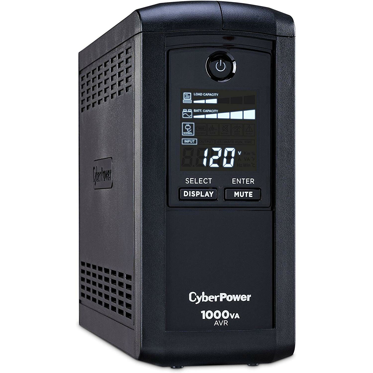 CyberPower CP1000AVRLCD Intelligent LCD UPS System, 1000VA/600W, 9 Outlets
