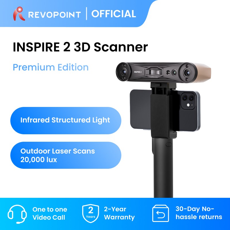 Revopoint INSPIRE2 3D Laser Scanner Handheld Outdoor Scan For 3D Printer 0.05mm