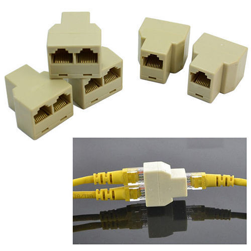 NEW 3PCS 1 to 2 LAN ethernet Network Cable RJ45 Splitter Plug Adapter Connector