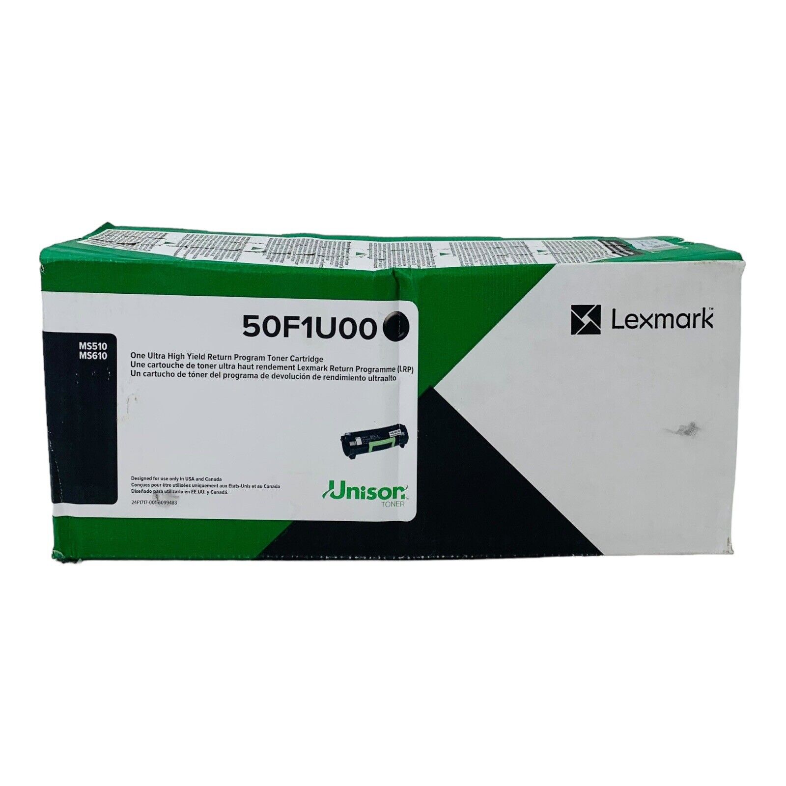 Genuine Lexmark 50F1U00 Black Ultra High Yield Return Program Toner-Sealed Box