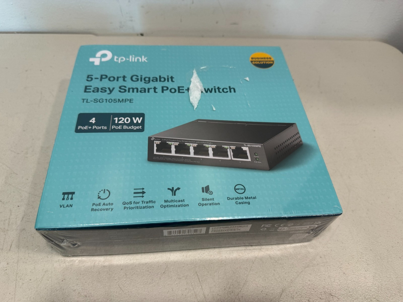TP-Link TL-SG105MPE 5-Port Gigabit Easy Smart PoE+ Switch 4-Port PoE+ 120W NEW