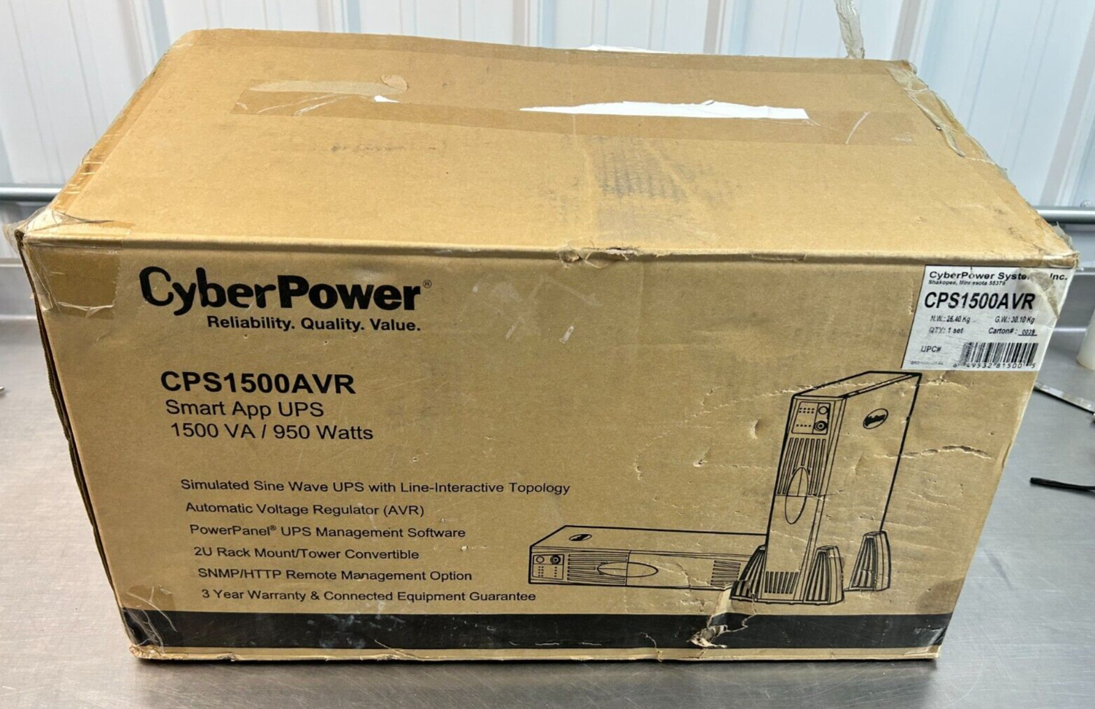Cyber Power CPS1500AVR | Smart App UPS 1500 VA / 950 Watt | New Open Box