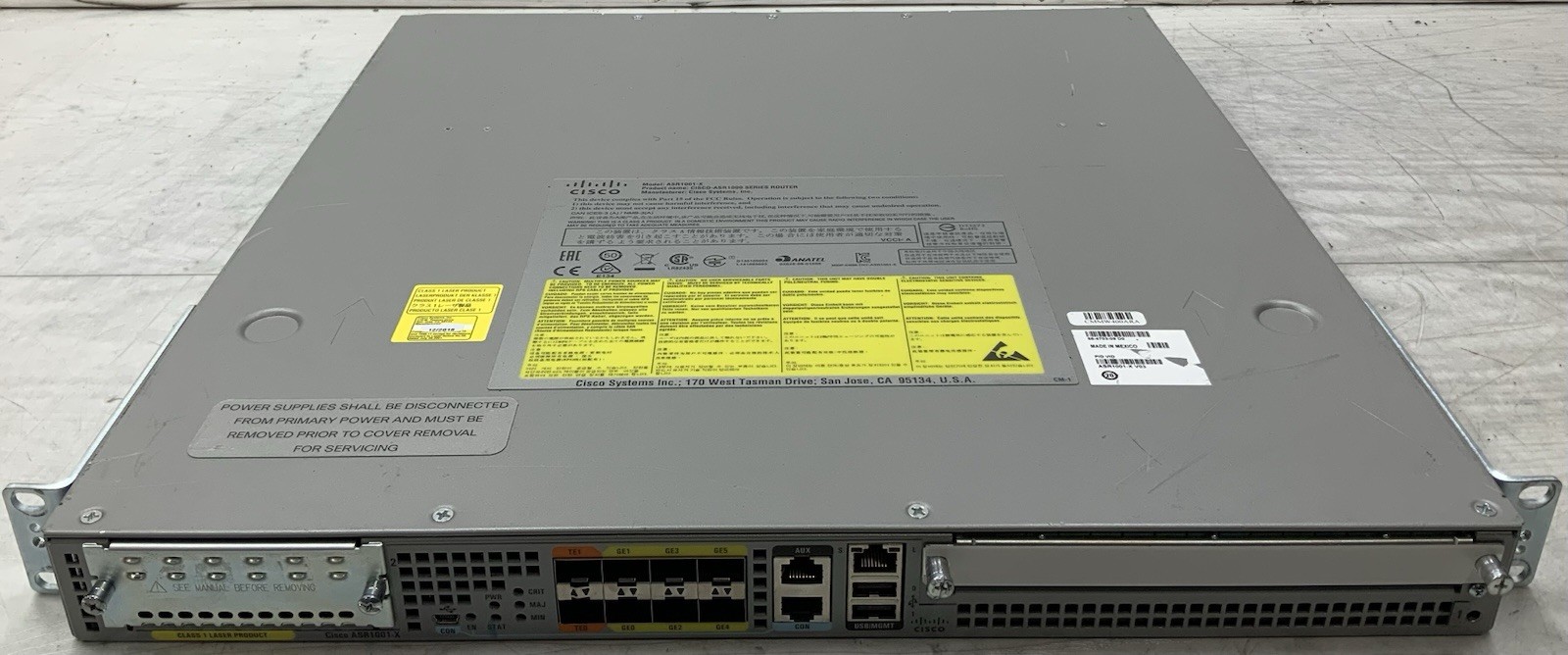 Cisco ASR1001X Aggregation Services Router w Dual AC G2U