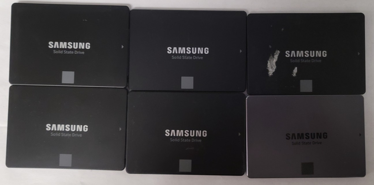 Lot of 6 Samsung 250GB SATA SSD 840 850 860 EVO 2.5\