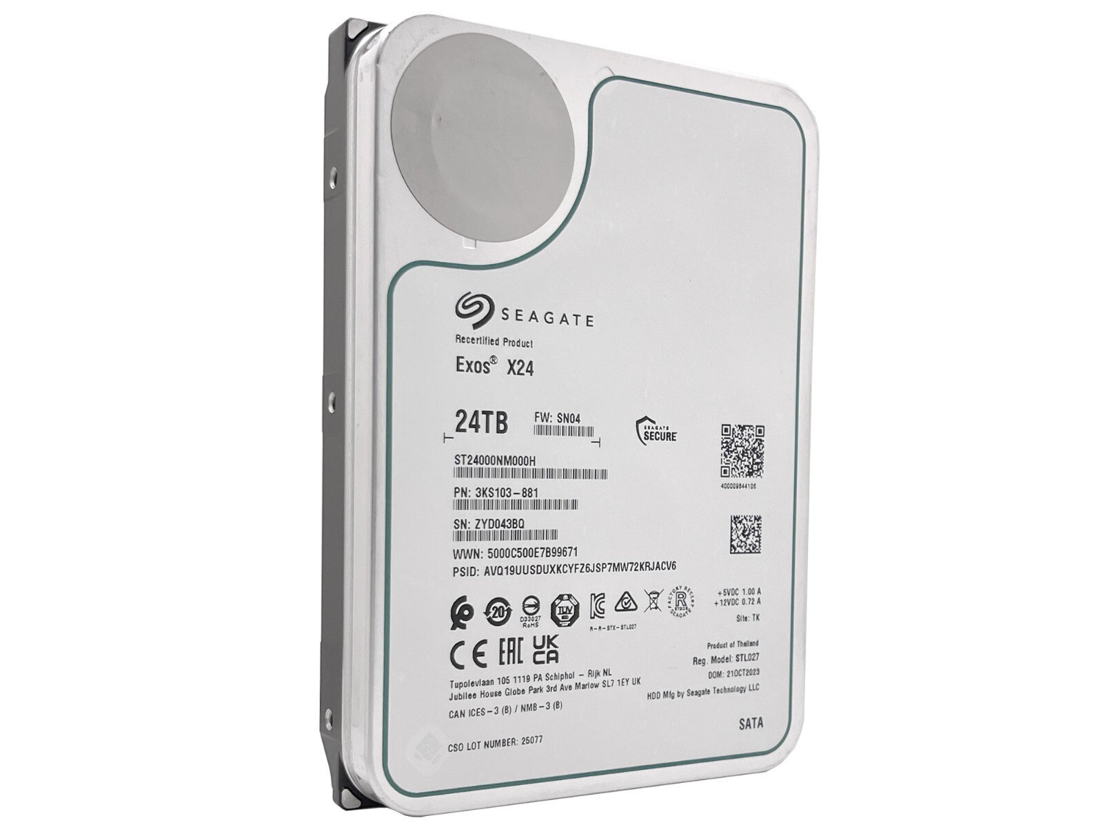 Seagate Exos X24 ST24000NM000H 24TB CMR 7200RPM SATA 6.0Gb/s 3.5