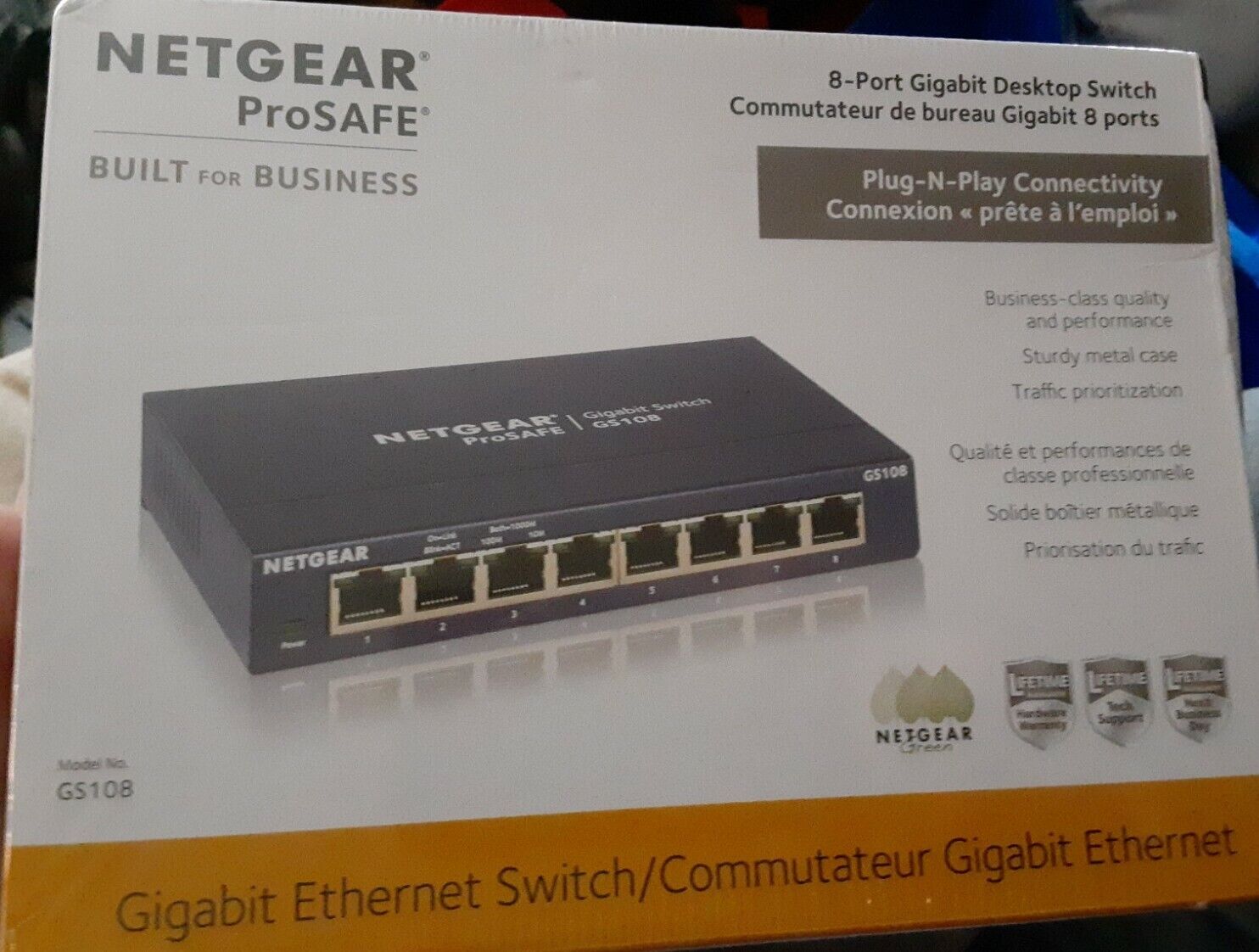 NETGEAR GS108 ProSafe (GS108-400NAS) 8 Port Standalone Gigabit Ethernet Switch