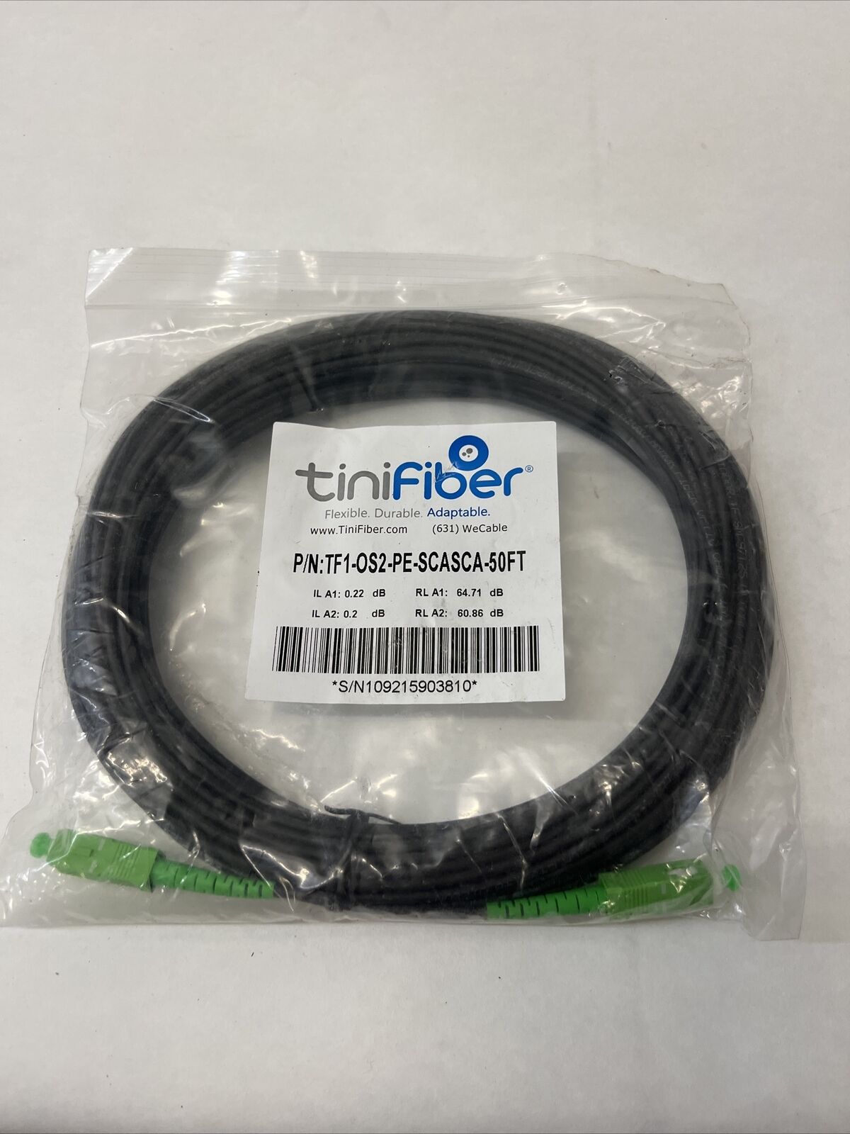 TiniFiber TF1-OS2-PE-SCASCA-50FT Fiber Optic Cable