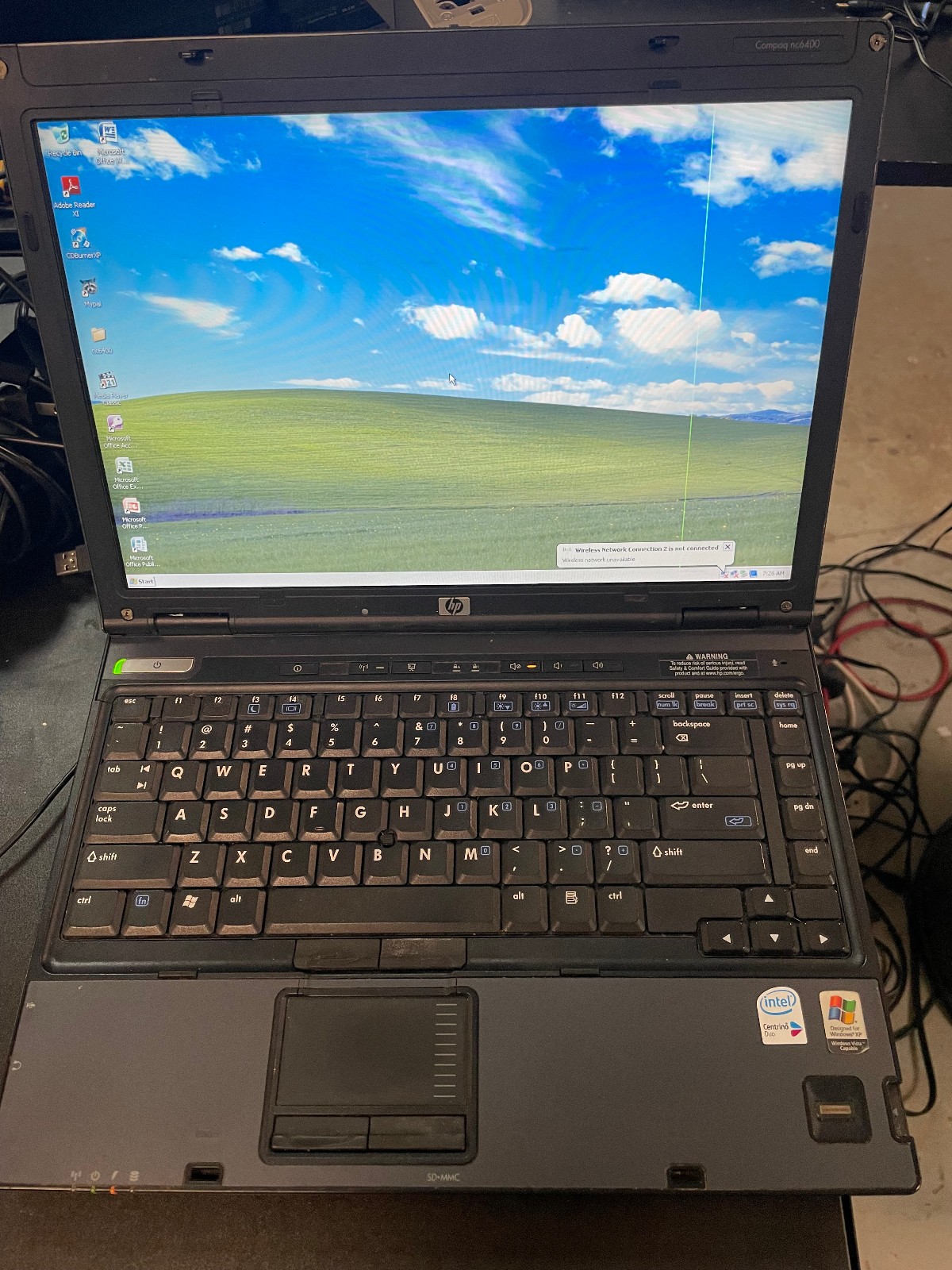 Vintage HP Compaq nc6400 Laptop – Windows XP Pro – Works – Charger Included