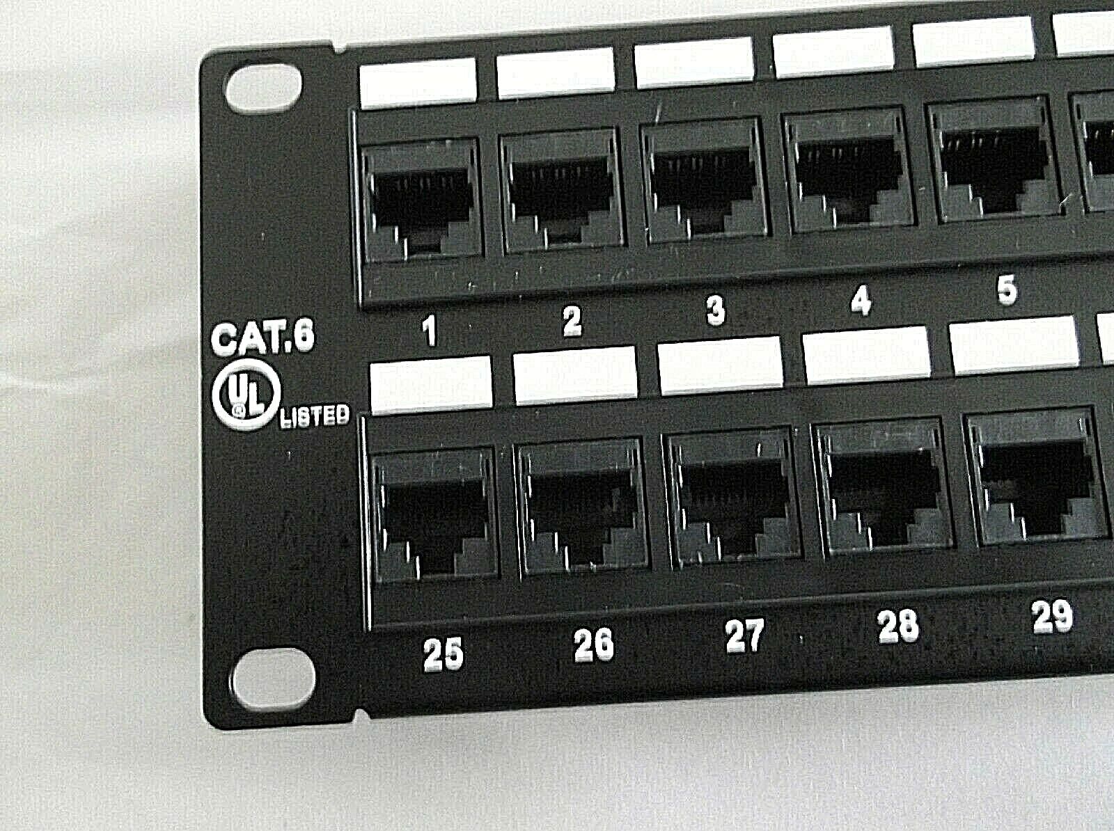 48 Port Cat6 Ethernet Patch Panel UL  50u Higher Gold Content Faster Speed