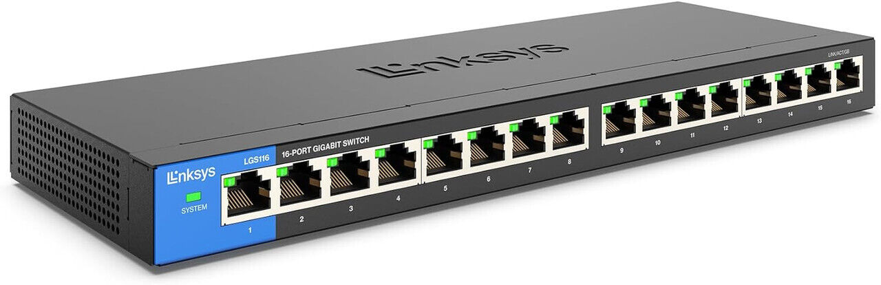New Linksys 16 Port Business Desktop Gigabit Switch