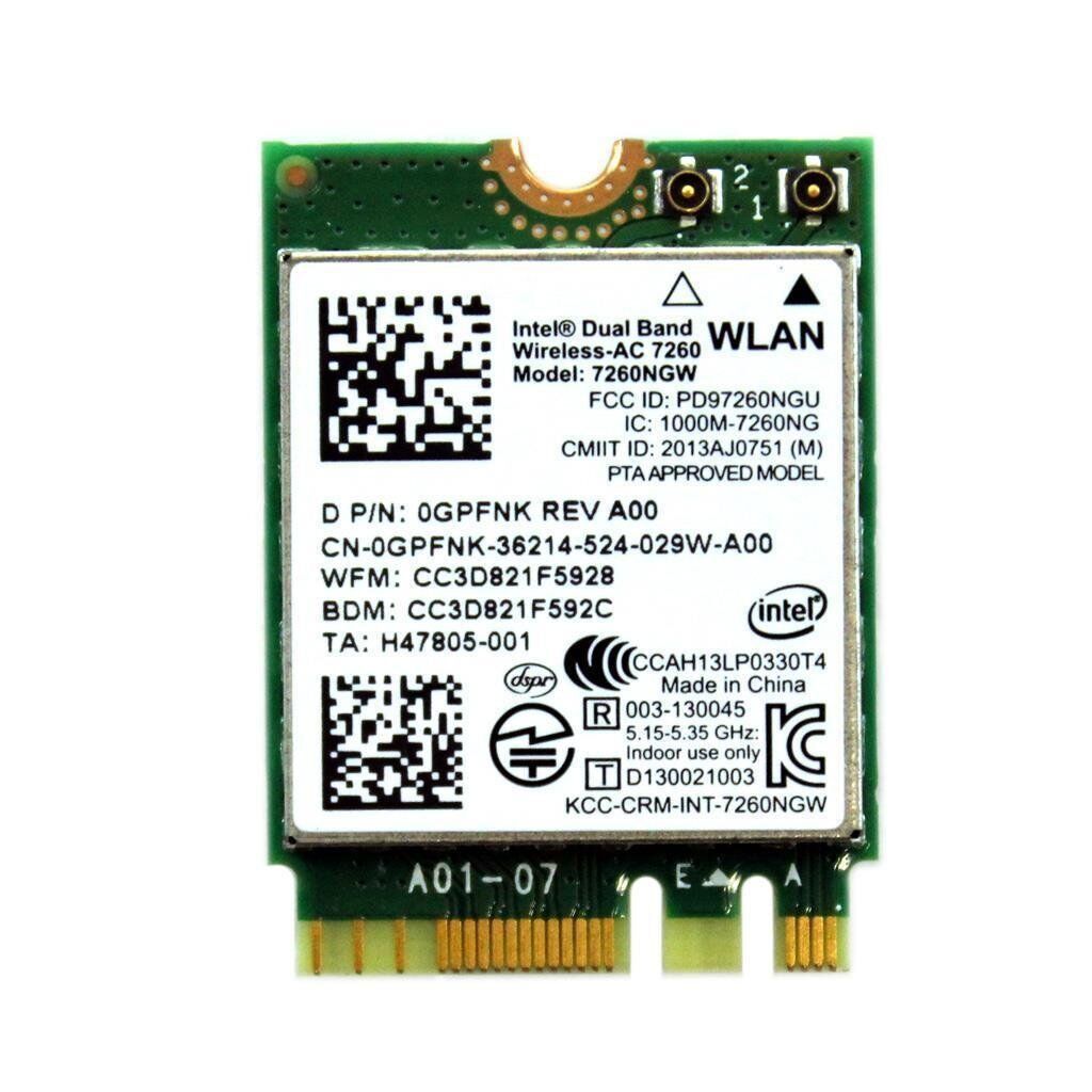 New Dell GPFNK Dual Band Wireless-AC 7260 7260NGW abgn+ac Bluetooth 4 PCIe NGFF 