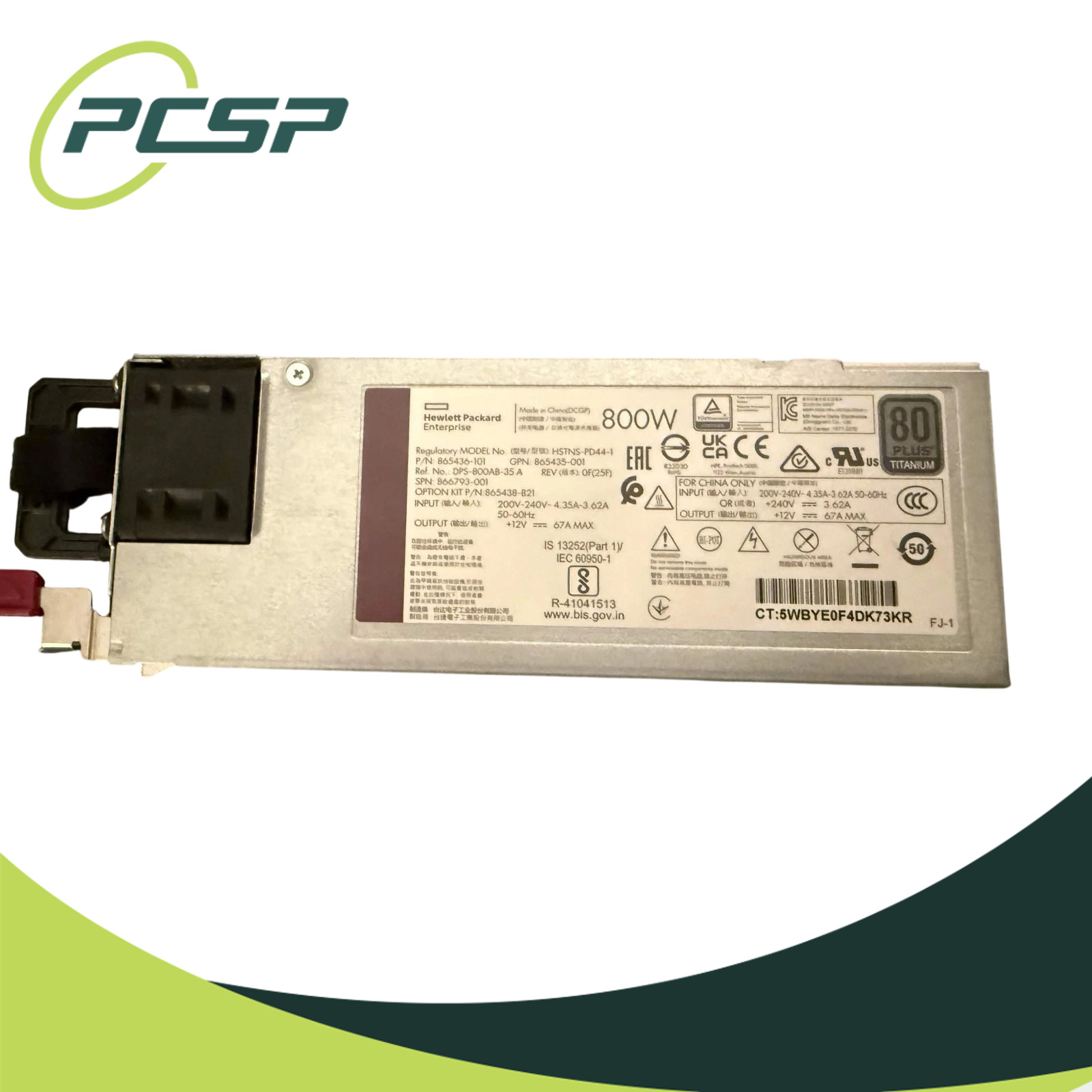 HPE HP 800W Gen10 Flex Slot Titanium Hot Plug Power Supply HSTNS-PD44 866793-001