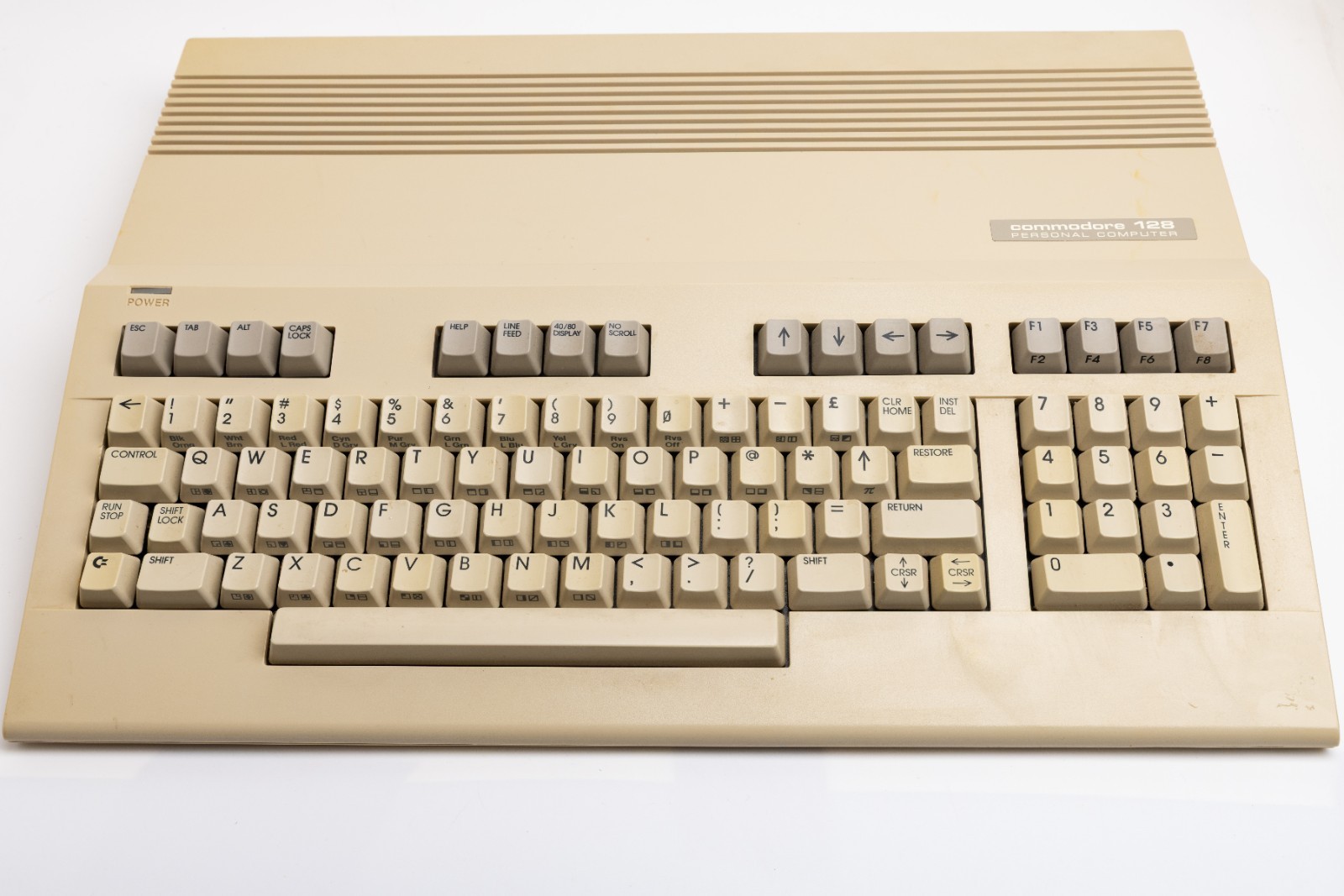 Vintage Commodore 128 Computer Powers On Not Tested with Power Supply