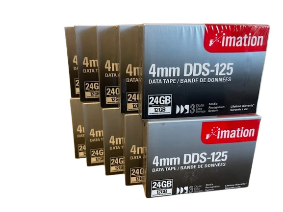 (Lot 10) NEW Imation 4mm DDS-125 Data Tape 24GB