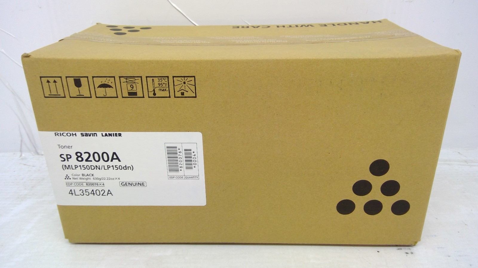 Genuine Ricoh SP 8200A Black Toner Cartridge *Master Carton of 4* 820076