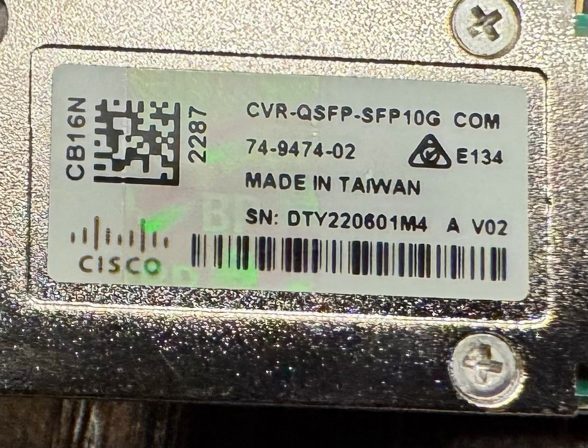 Cisco CVR-QSFP-SFP10G QSFP to SFP+ Adapter Module 74-9474-02 Lot of 5