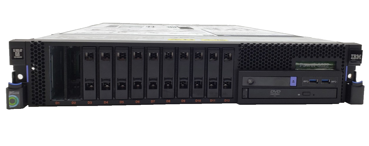 IBM Power S822 POWER8 1x CPU 32GB DDR4 RAM 2U Rack Server No HDD.