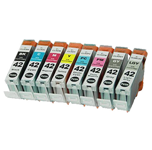 Ink Cartridges for CLI42 for Cannon Pixma Pro-100 Printer (B C M Y PC PM G LG)