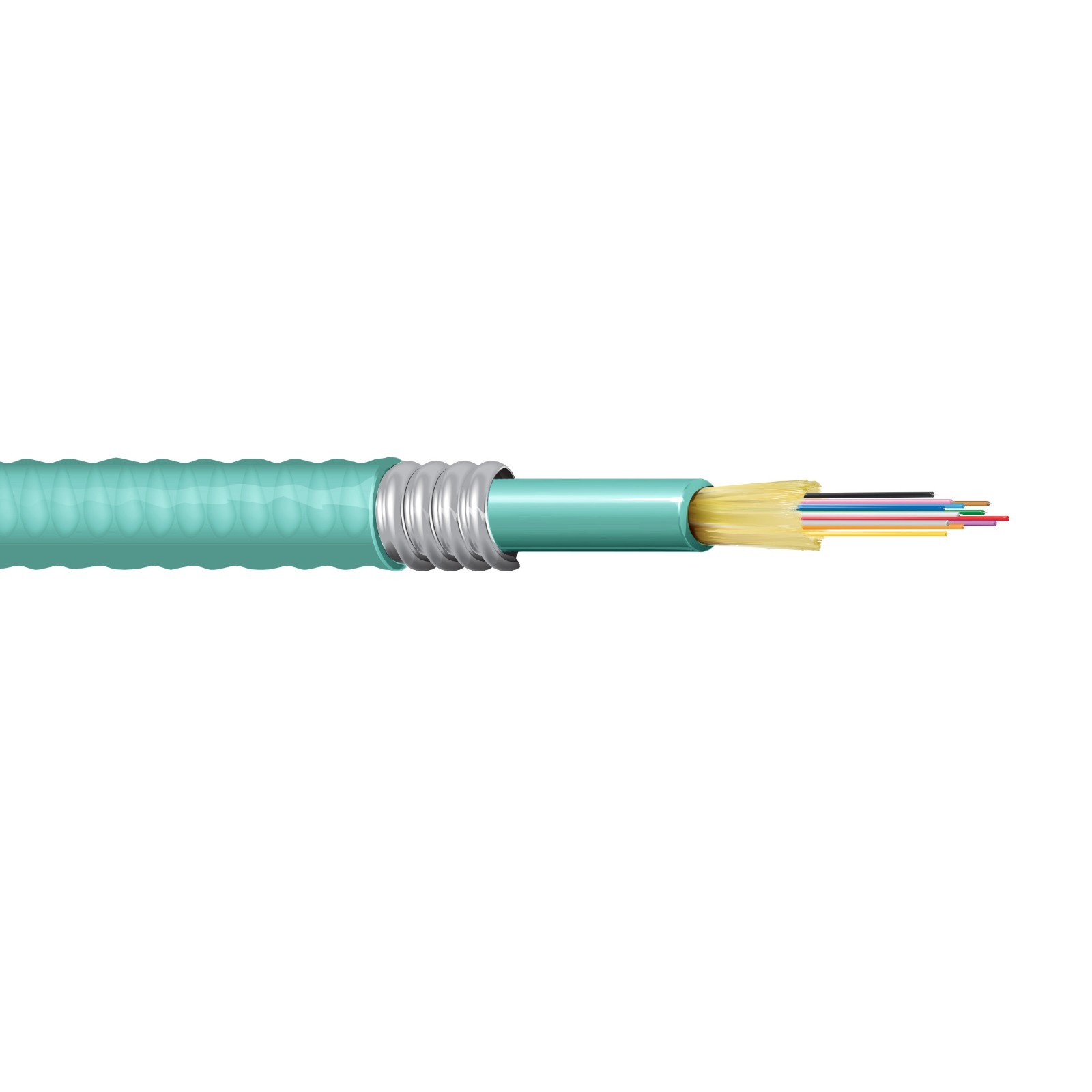 100' Belden FI3D012A9 12F Aluminum Interlocked Plenum OM3 Distribution Cable
