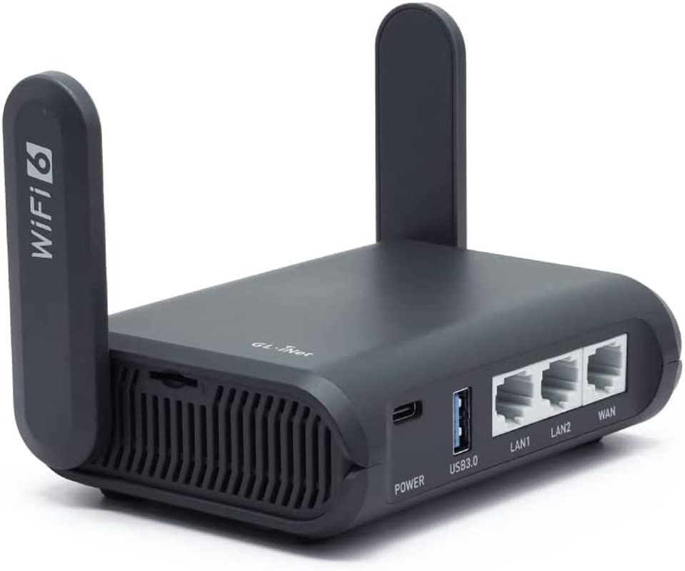 GL.iNet GL-AXT1800 (Slate AX) Pocket-Sized Wi-Fi 6 Gigabit Travel Router, Extend