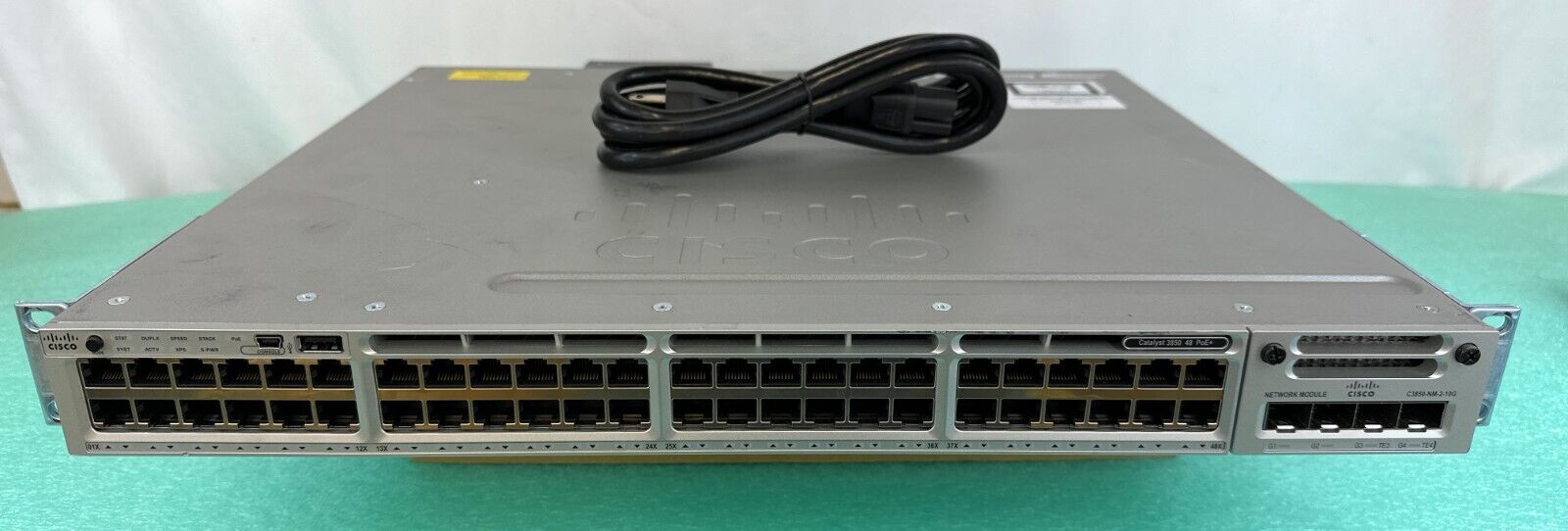 Cisco Catalyst WS-C3850-48PW-SZ 48 Port PoE Gigabit Switch w/ C3850-NM-2-10G