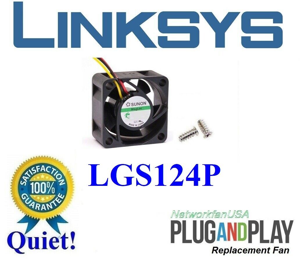 1x Quiet Replacement Fan for Linksys LGS124P LGS124Pv2
