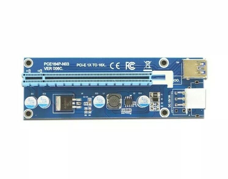 MintCell 4-Pack VER 6-Pin PCIe PCI-E Express 1X to 16X 60cm USB Riser Adapter