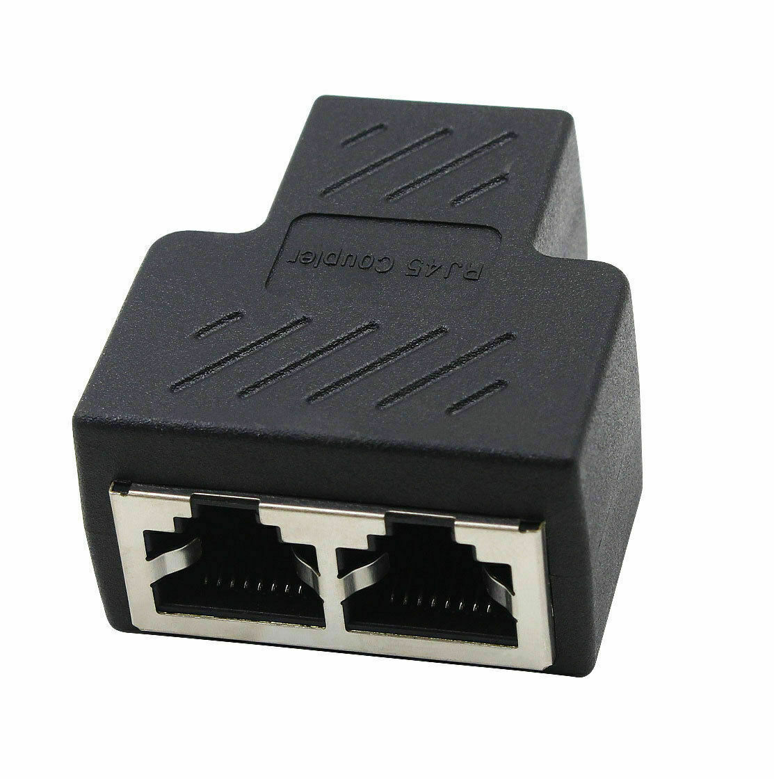 2/5/10X RJ45 Splitter Adapter Cat5e Network Ethernet 2 Way 1-2Port Coupler Black