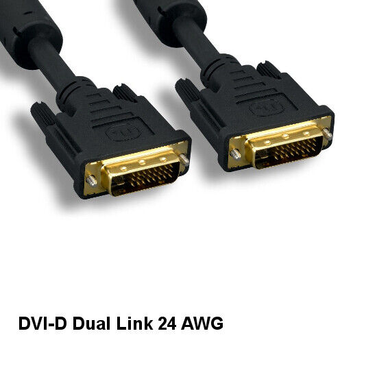 Kentek 25 ft DVI-D 24+1 Pin Dual Link Cable Male/Male 24AWG DVI Digital HDTV PC