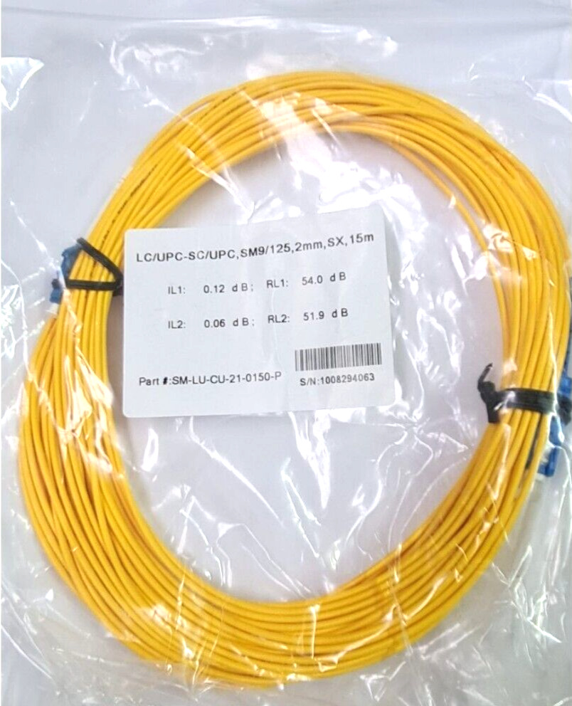 10Pcs.LC/UPC-SC/UPC SM9/125 2MM SX 15M fiber patch cord By Dhl Express.
