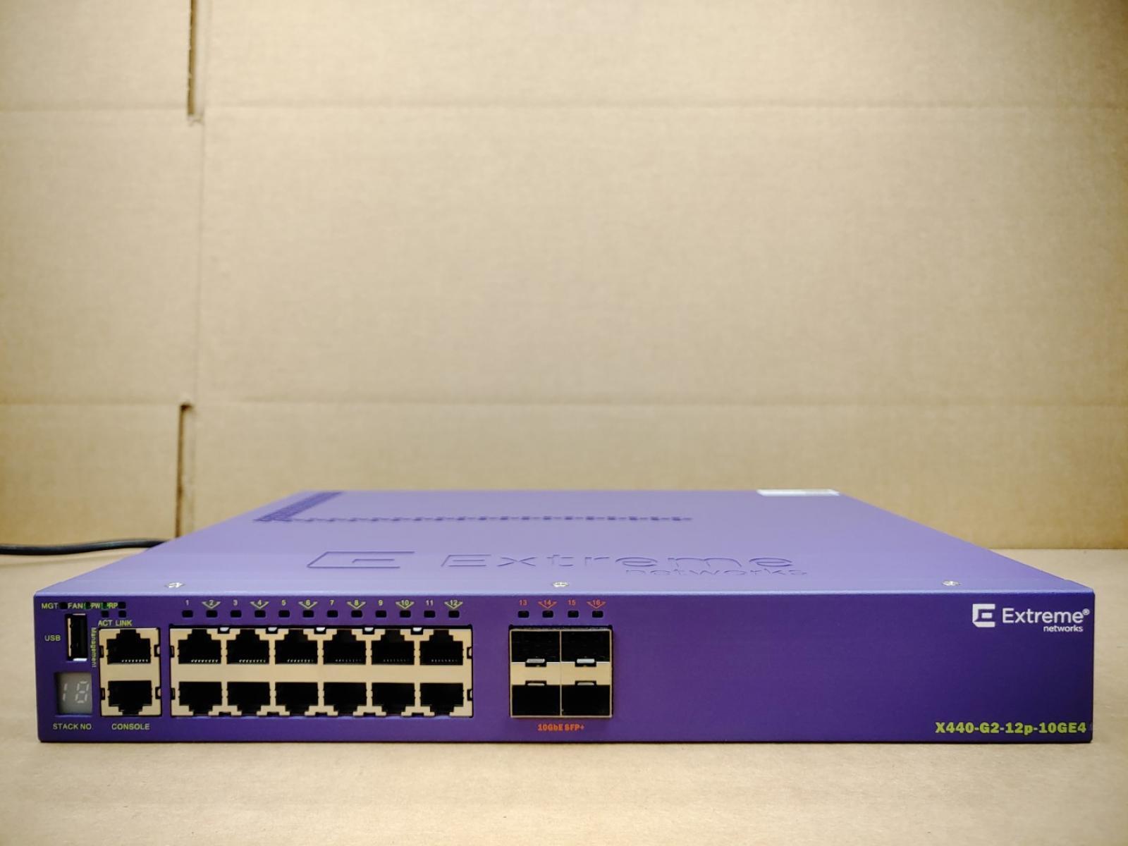 Extreme Networks X440-G2-12p-10GE4 12-Port Gigabit PoE Ethernet Switch ✔✔✔✔