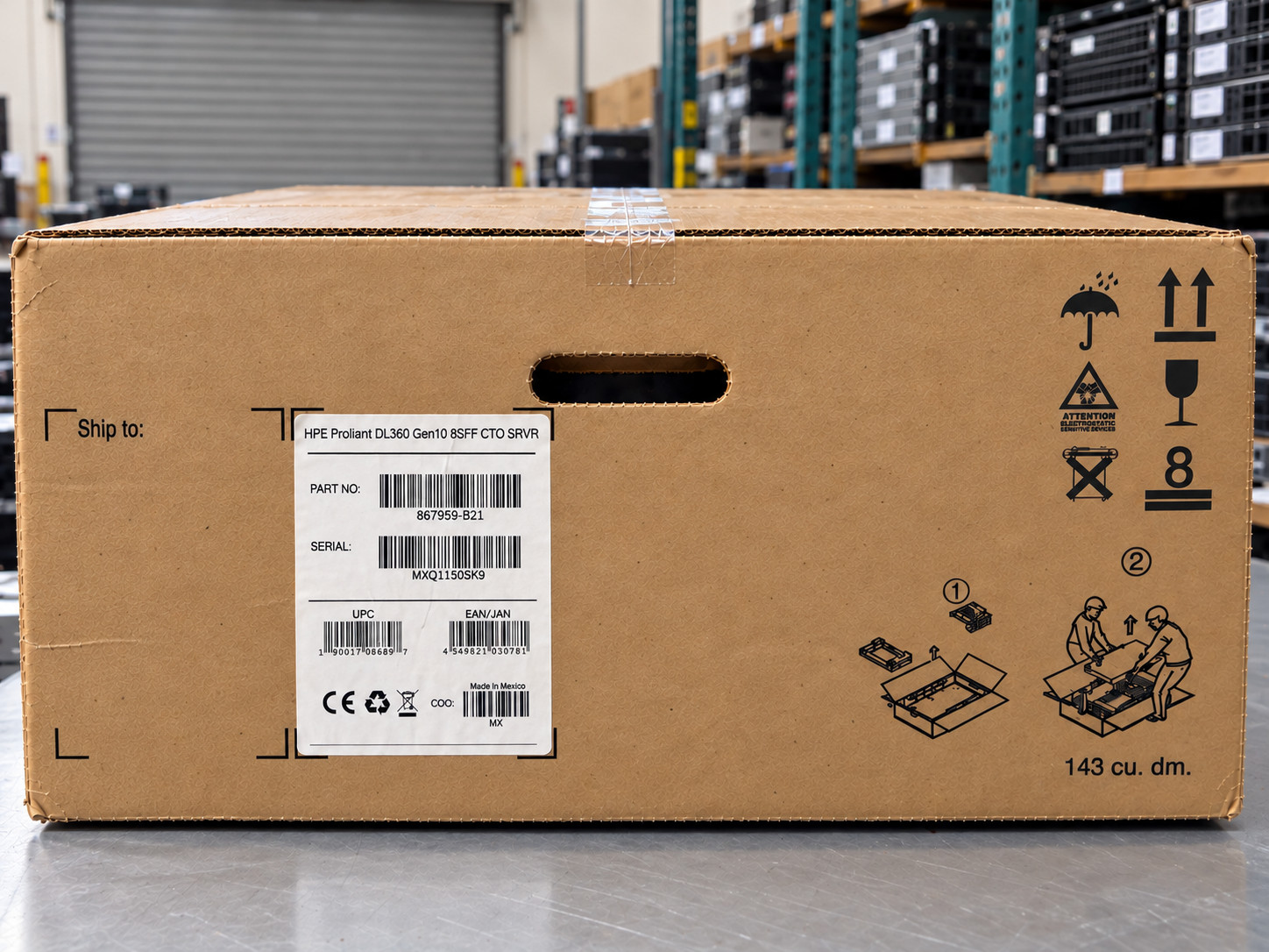 867959-B21 HPE DL360 Gen10 8SFF CTO 2x800W 10/25Gb W/ Rails & CA - NEW Open Box