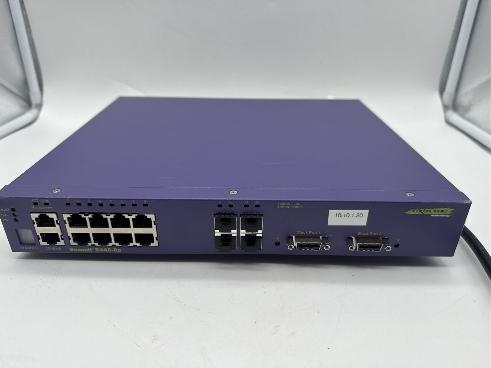 Extreme Networks Summit X440-8p 8-Port Gigabit Switch - Tested - W/ Power Cord