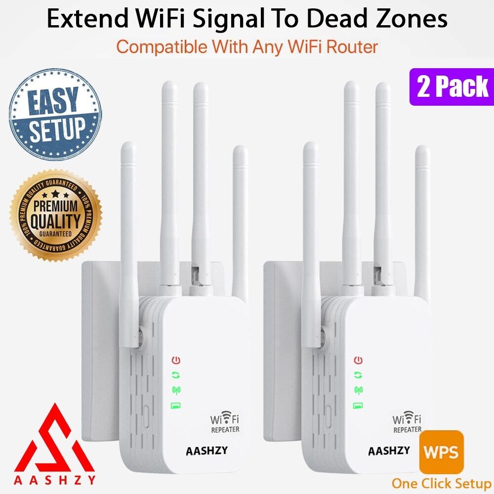 WiFi Repeater Internet Range Extender Signal Booster Wireless Repeater 2 PACK