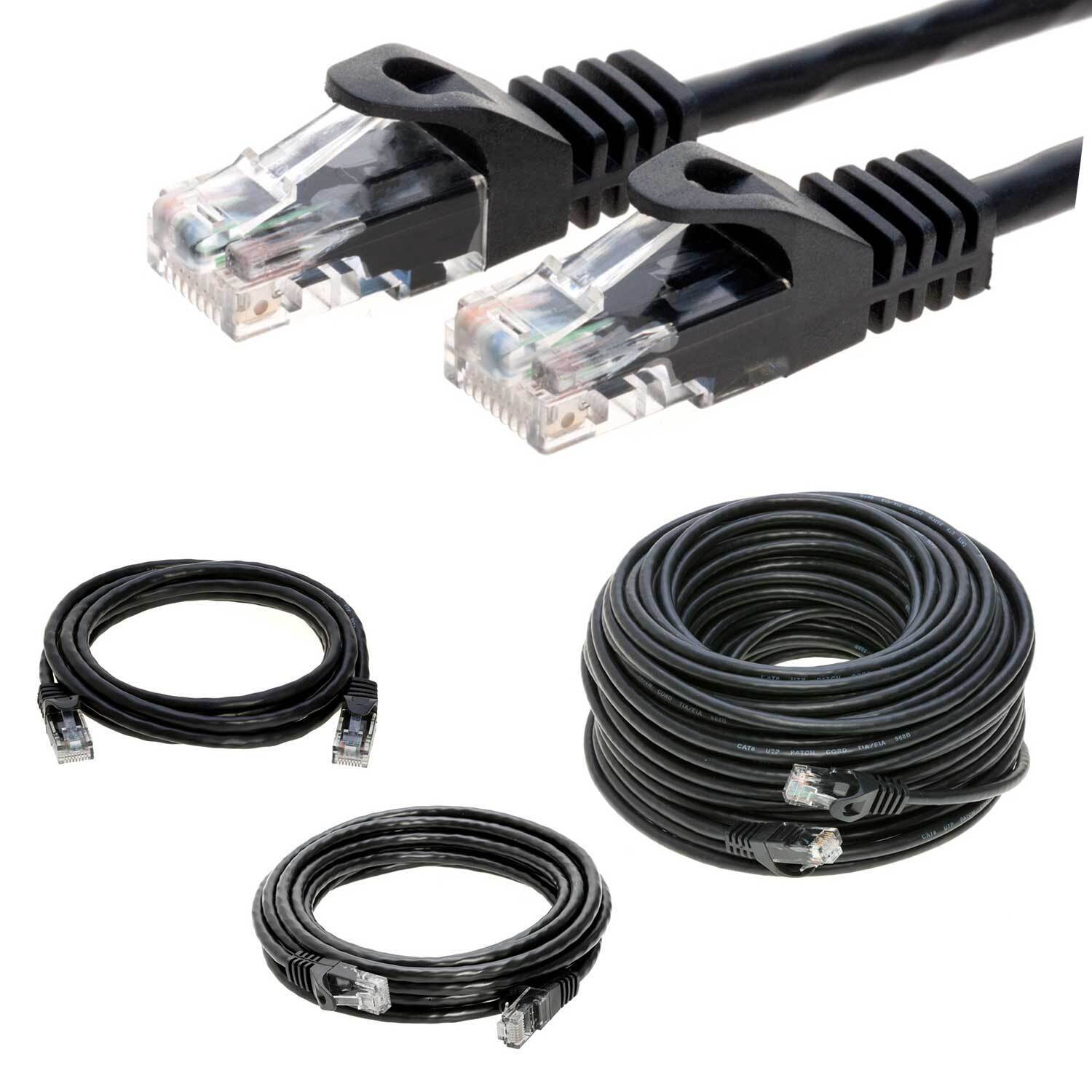 CAT5 Cat5e Patch Cable Ethernet Network Computer PC XBOX, PS3, PS4 Black lot