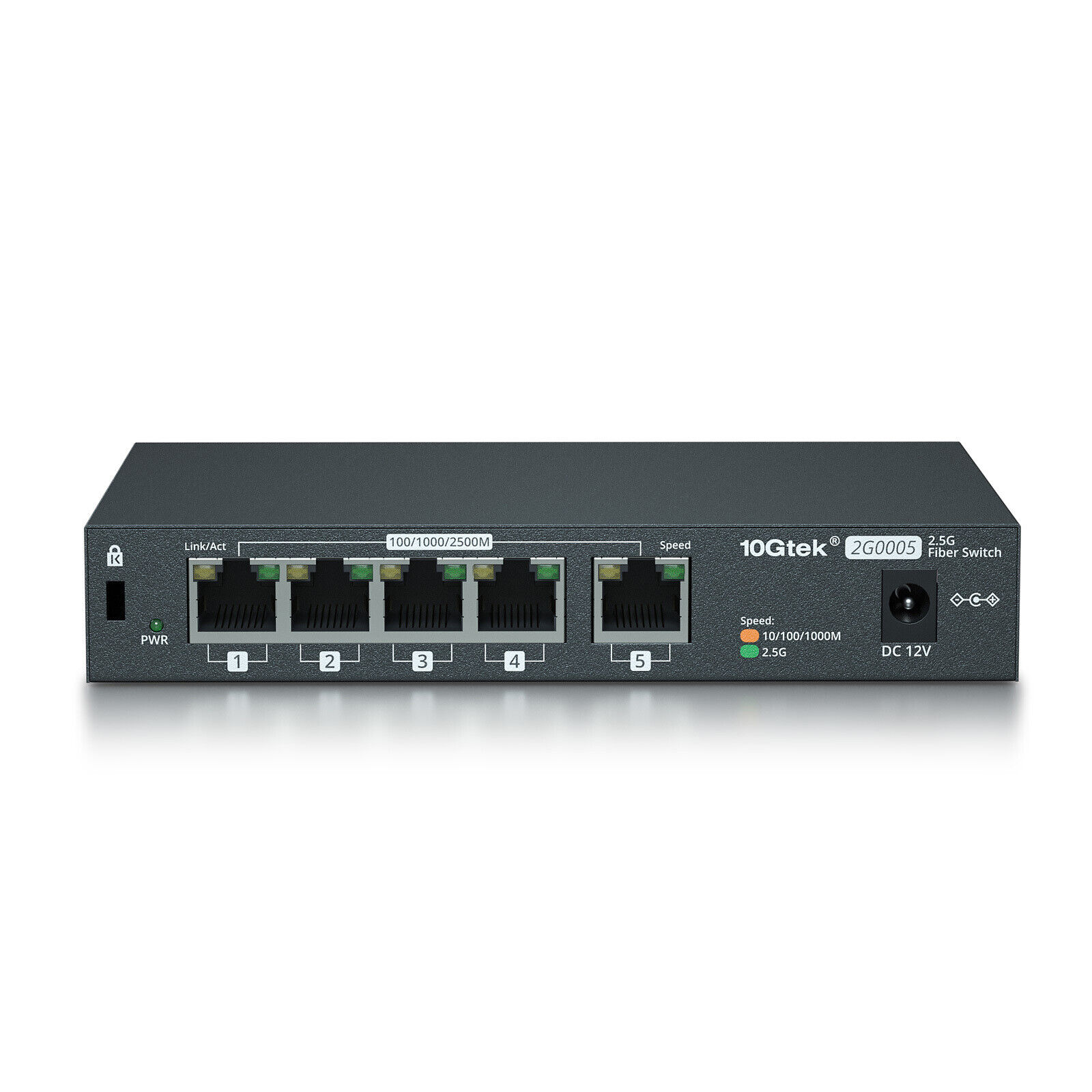 5 Port Multi Gigabit Ethernet Network Switch,100/1000/2500Mbps Media Converter