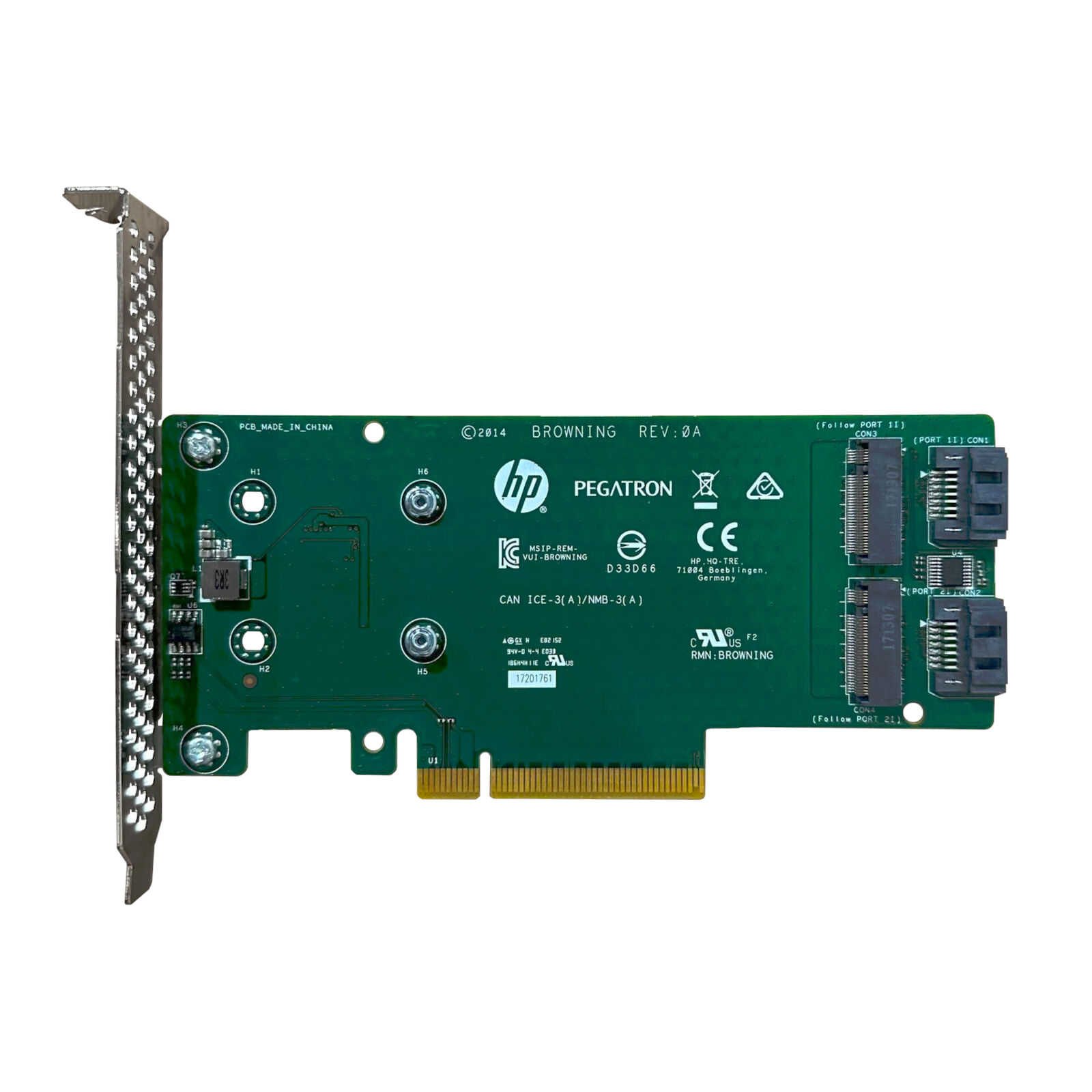 HP 759505-001 Dual SATA M.2 Drive PCIe Riser Card