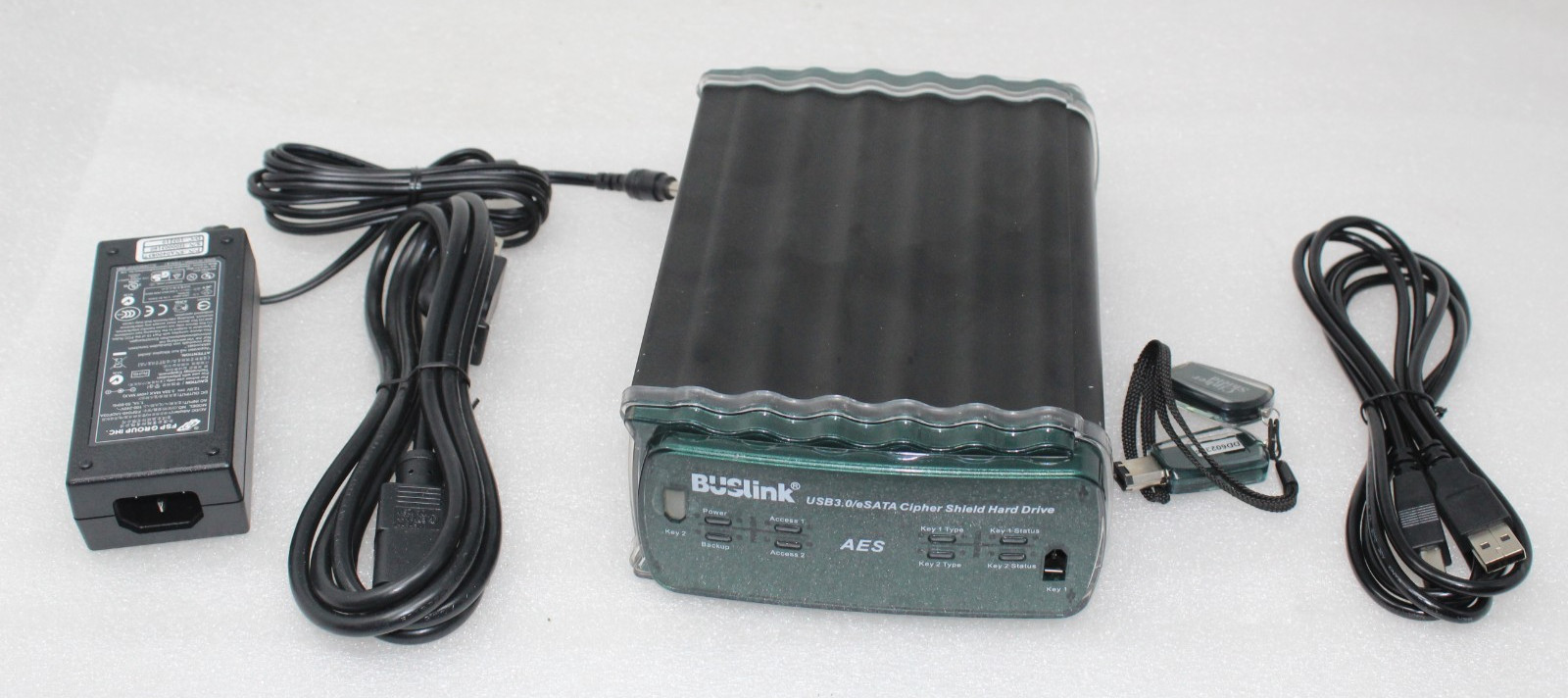Buslink Ciphershield Encryption External Drive, Black/Green CSE-8T-U3