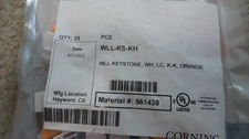Corning WLL-KS-KH KEYSTONE ,WH ,LC K-K, ORANGE PACK OF 25 picture