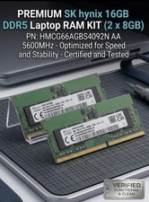 SK hynix 16GB DDR5-5600 PC5-44800 262-Pin SO-DIMM Kit (2x8GB)HMCG66AGBS4Q92N picture