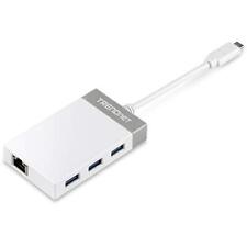 TRENDnet USB C to Ethernet Gigabit Adapter, TUC-ETGH3, Compact USB Type C Hub... picture
