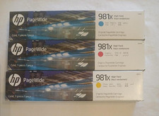 2027 2028 Color Set of 3 New Genuine HP 981X High Yield Inks PageWide 556 586 picture
