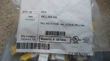 Corning WLL-KS-K9 KEYSTONE ,WH ,LC K-K, YELLOE PACK OF 25 picture