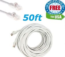50 FT RJ45 Cat5 Ethernet LAN Network Cable for PC PS Xbox Internet Router White picture